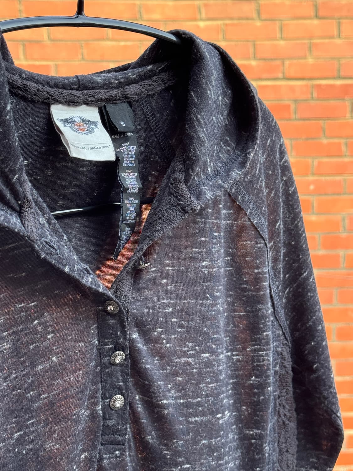 할리데이비슨 슬림핏 레이스 헨리넥 후드티 상품이미지6