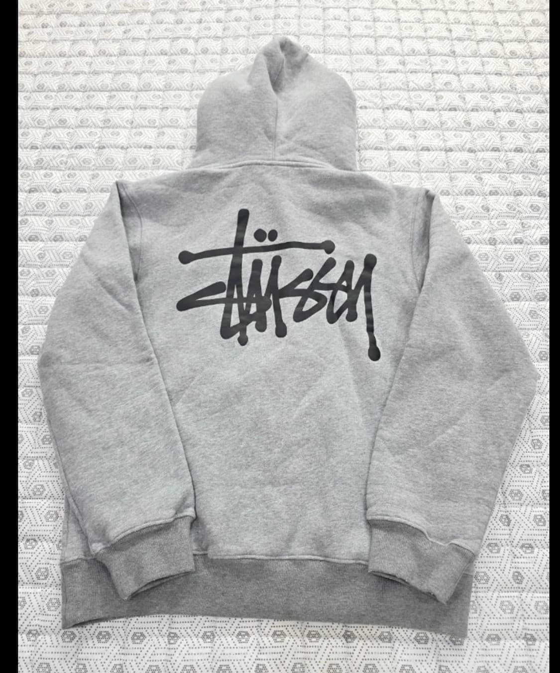 스투시 로고 후드티 L 회색 상품이미지2