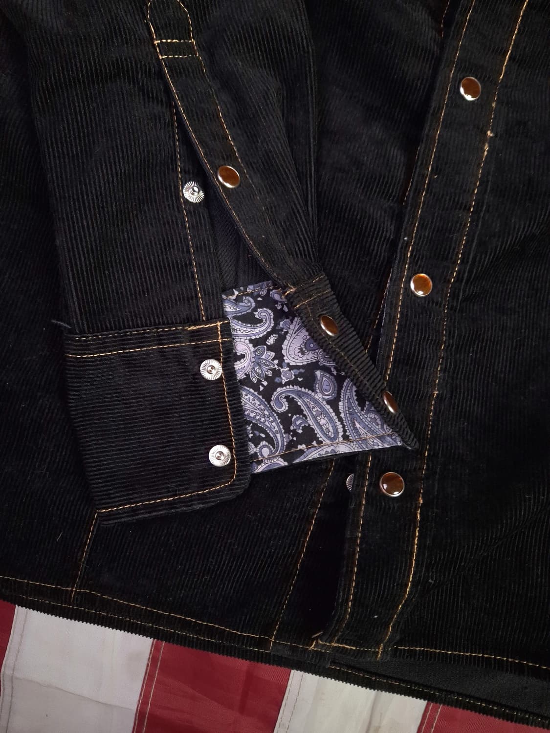 새제품급 일본판 노튼 코듀로이 자수 레이싱 셔츠 상품이미지9