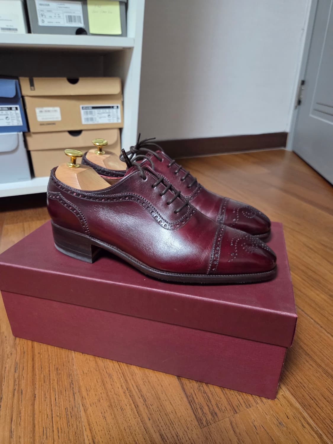 Carmina 버건디 캡토우 남성 구두 상품이미지3