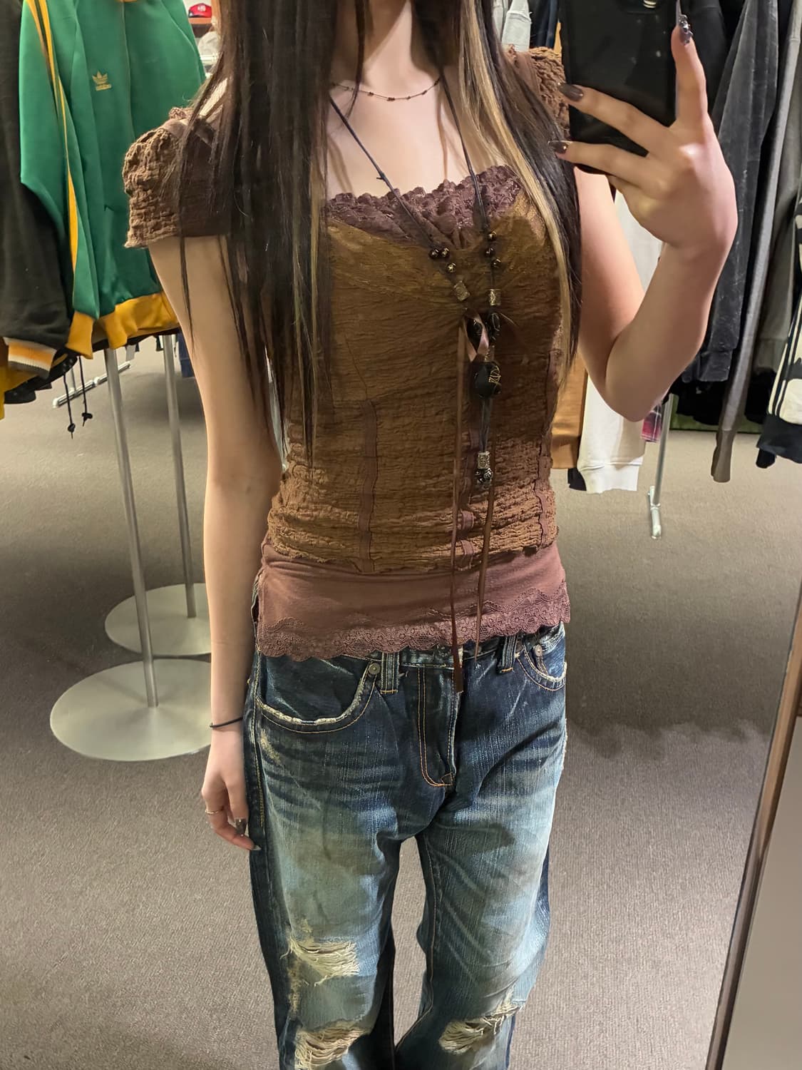 OS)Maison de therese vintage 레이스 슬리브리스 상품이미지3