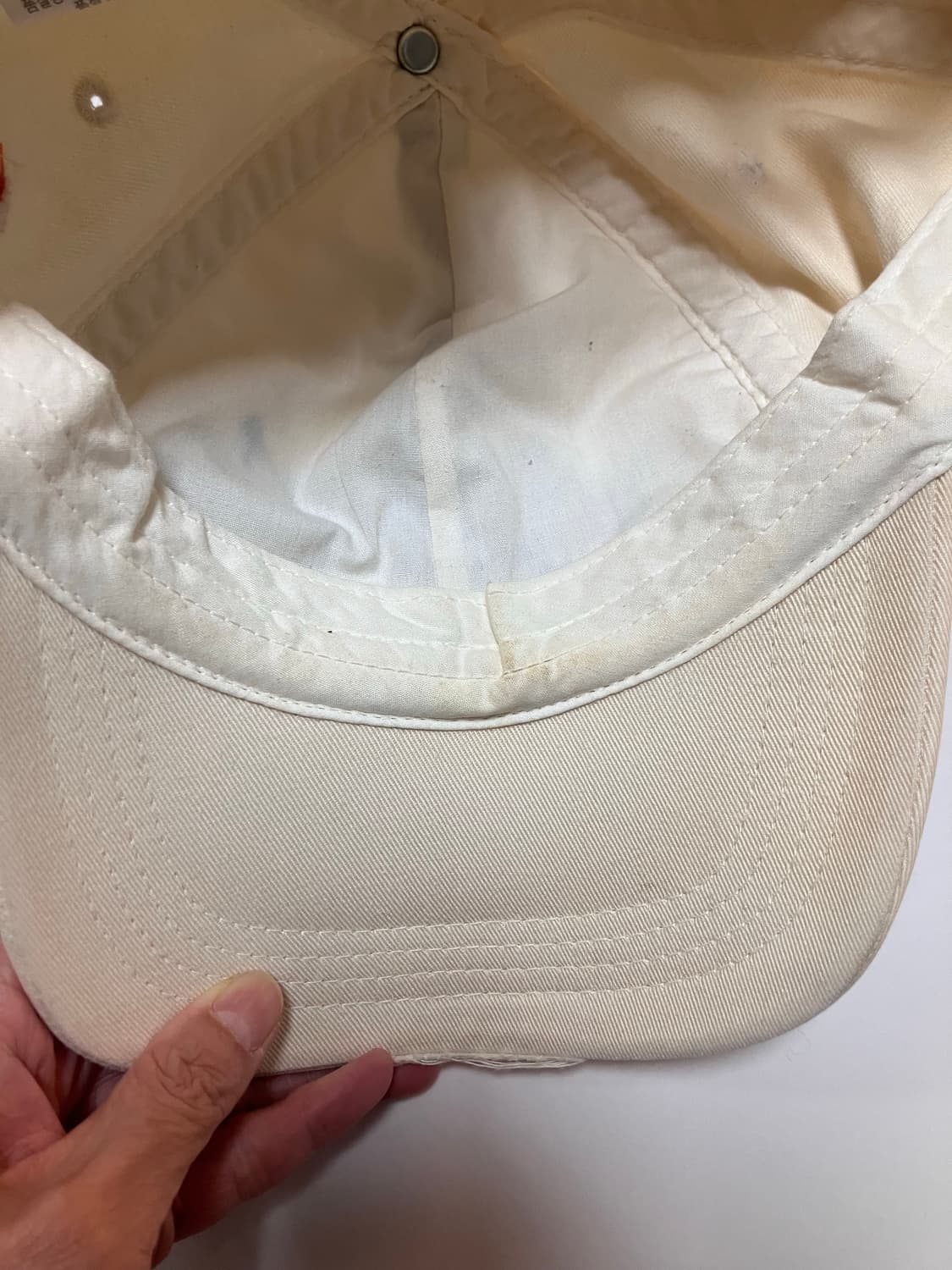 whoau Y2K 빈티지 볼캡 모자 크림 베이지 상품이미지6