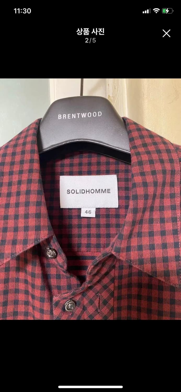 SOLID HOMME 솔리드옴므 체크셔츠 46사이즈 상품이미지2