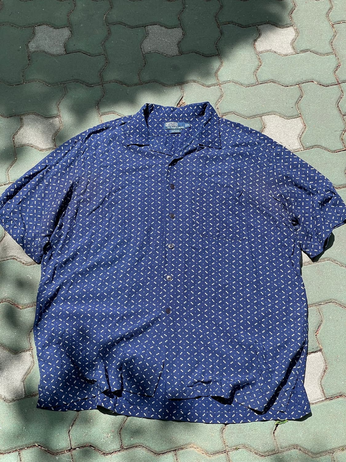 90s 빈티지 폴로 레이온반팔 셔츠 xl 상품이미지1