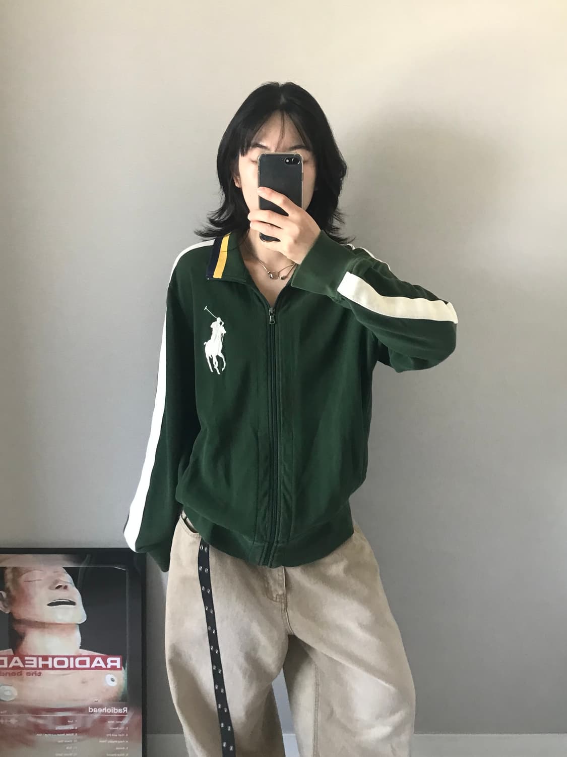 폴로 랄프로렌 빅 포니 사이드라인 그린 집업 상품이미지3