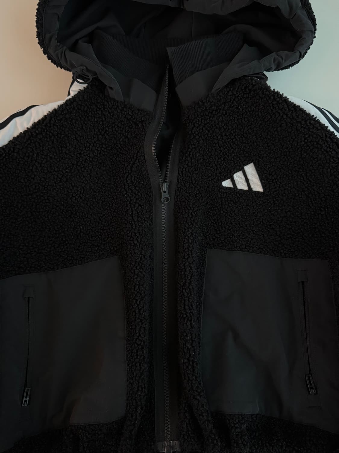 아디다스 뽀글이 후리스 후드집업 상품이미지3