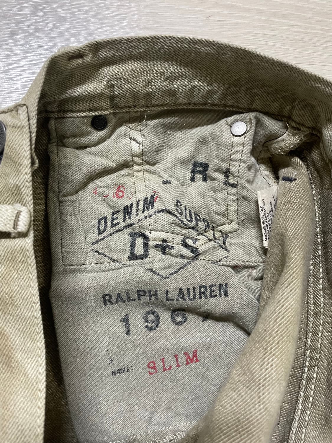 폴로 랄프 로렌 데님 & 서플라이✨ 빈티지 워싱 슬림핏 카키 팬츠 바지 상품이미지7