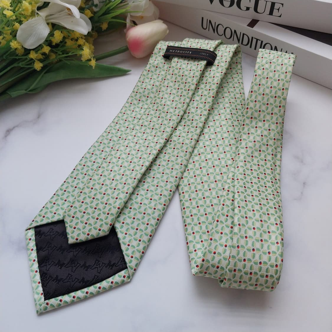 메트로시티 실크 민트그린 지오메트릭 넥타이 8.5cm A+등급 K932
 상품이미지7