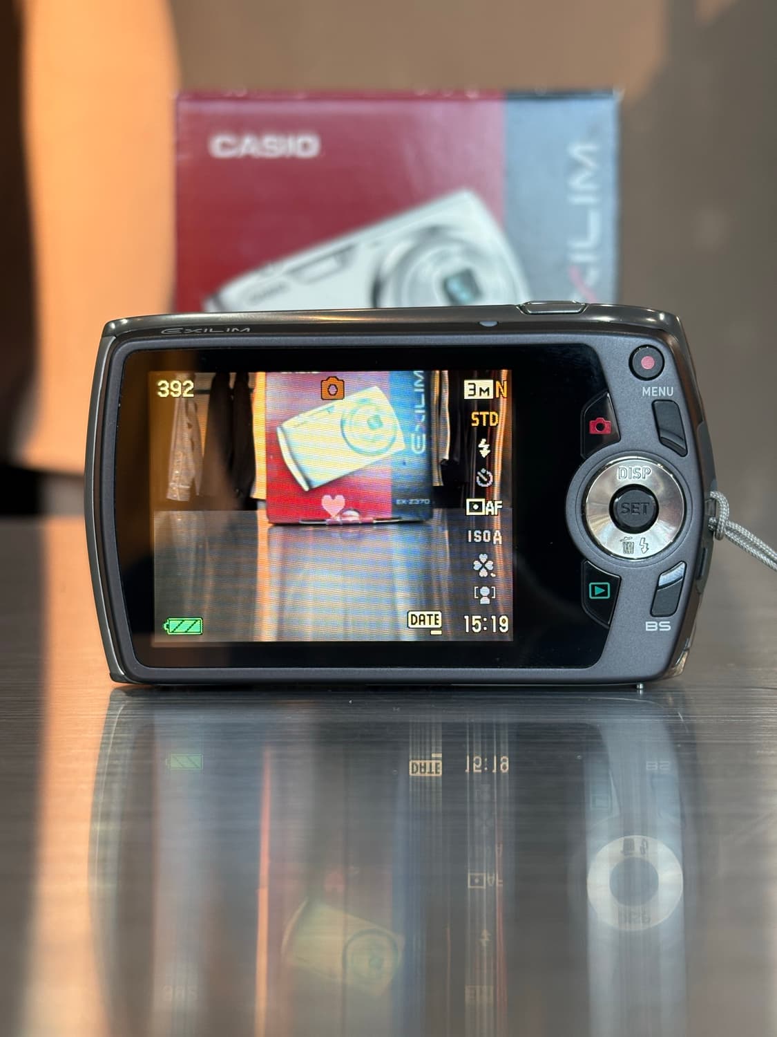 풀박/날짜표시)카시오 엑슬림 ex-z370 실버 빈티지디카 상품이미지3