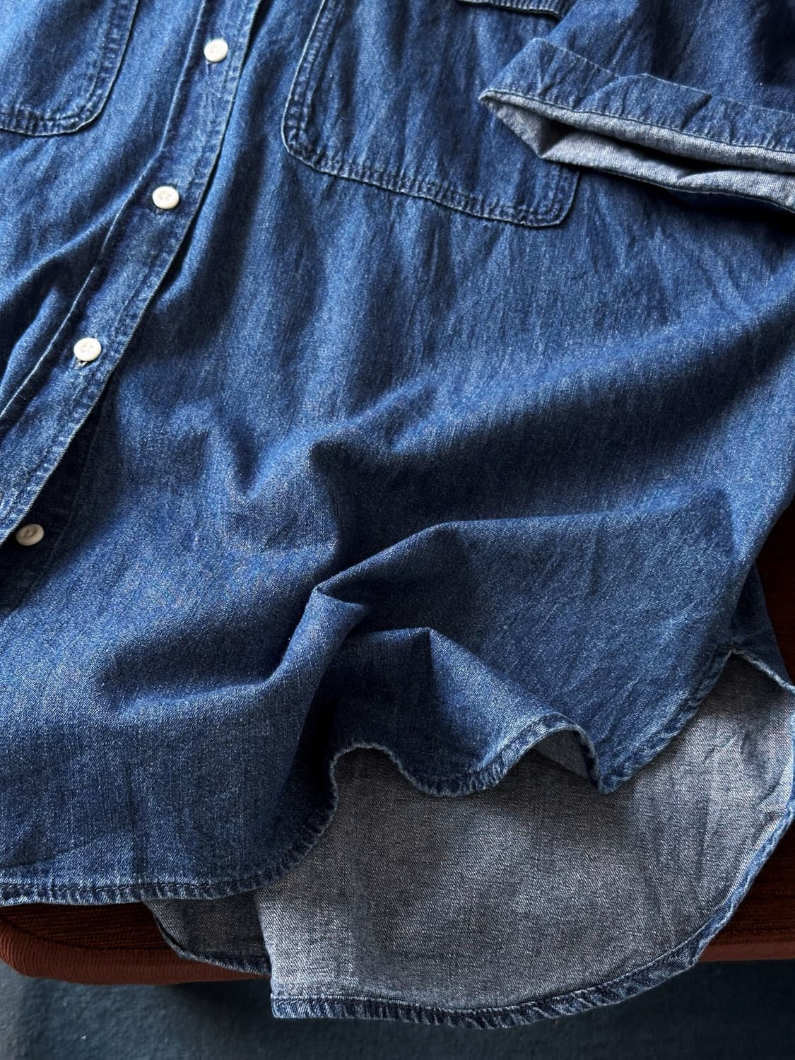 Cotton denim H/S big work shirt 상품이미지2