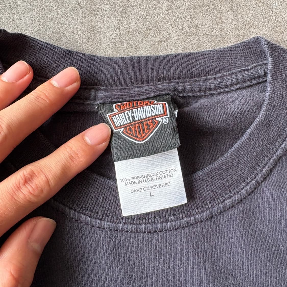 할리데이비슨 미국 생산 블랙 플레임 긴팔 티셔츠 상품이미지6