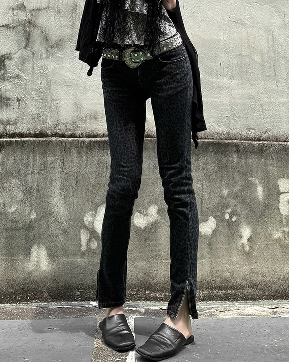 Selvage leopard skinny fit pants 상품이미지2