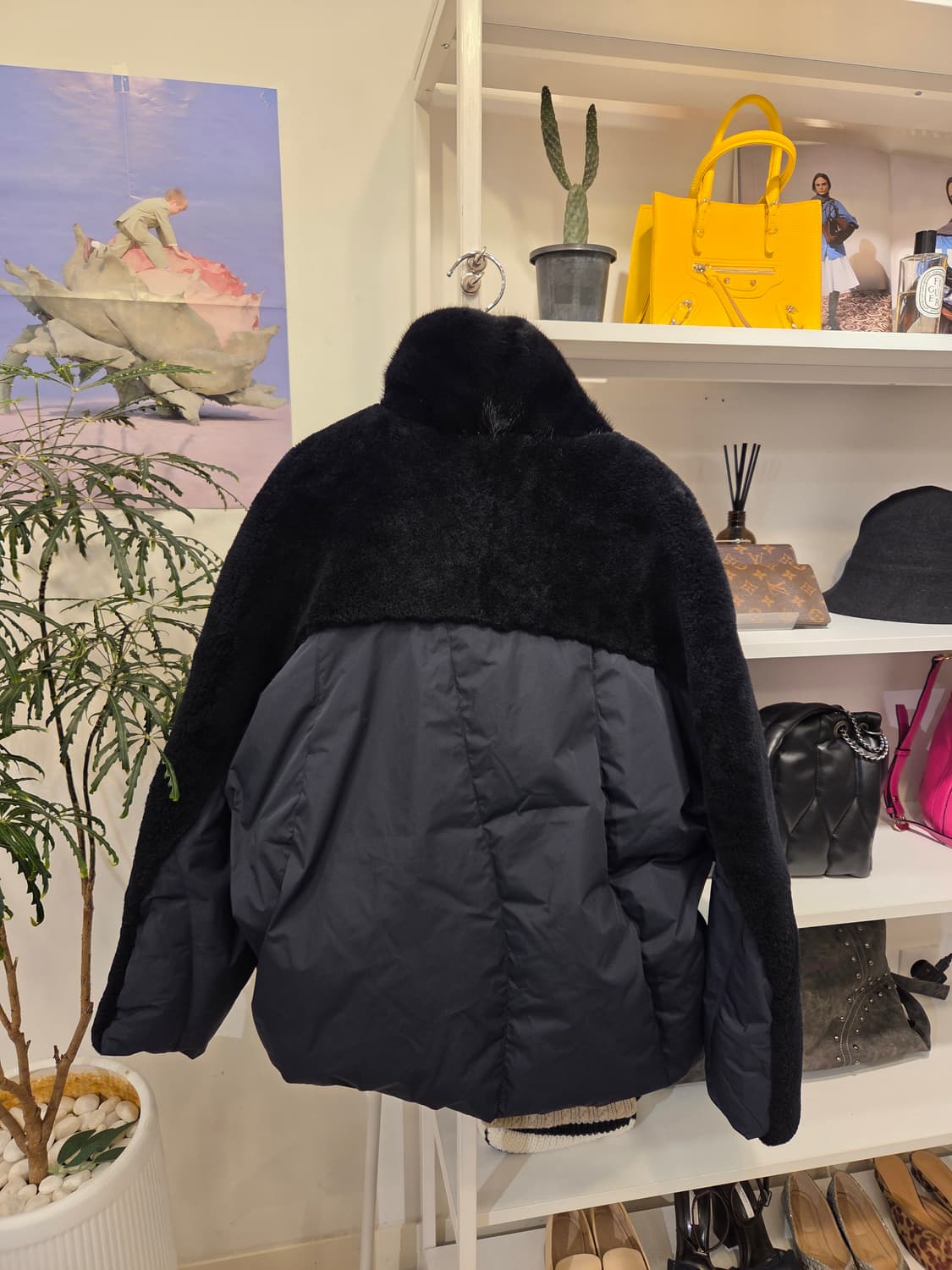 르베이지 밍크카라 양모 패딩 구스 상품이미지9