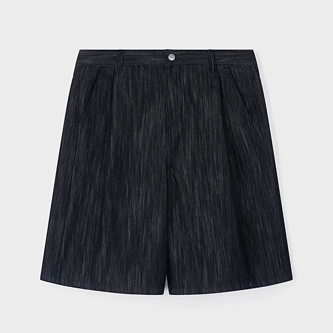 (1회착 택포가격) 워크온바디오프 데님 버뮤다 와이드 쇼츠 블랙 L 상품이미지1