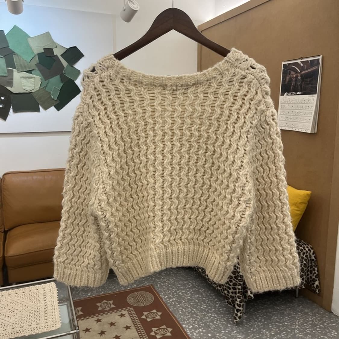 자라 모던 여리 캐주얼 크림아이보리 뜨개 니트 L C10451 상품이미지4