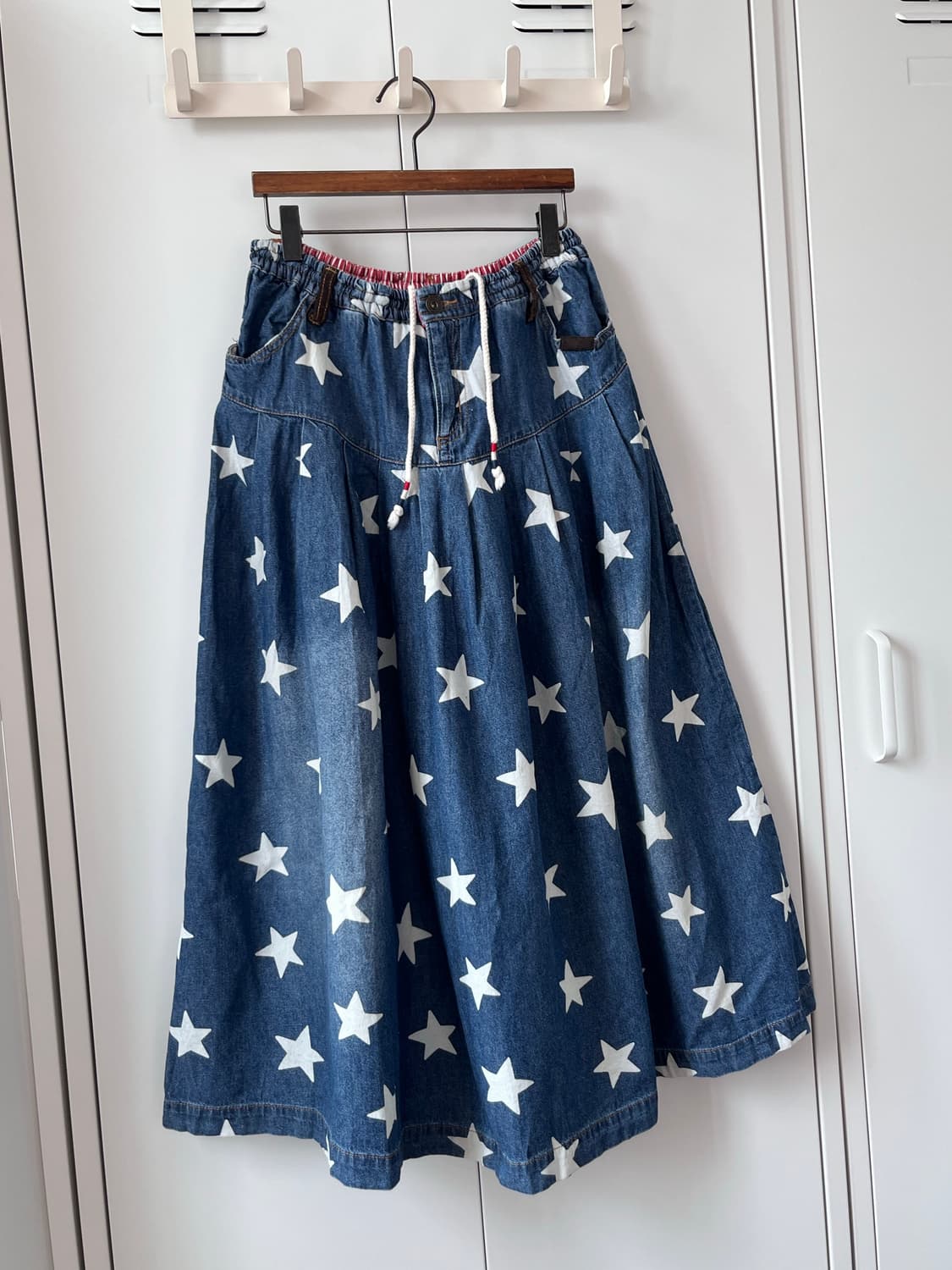 Rough 별 패턴 데님 롱 스커트 상품이미지5