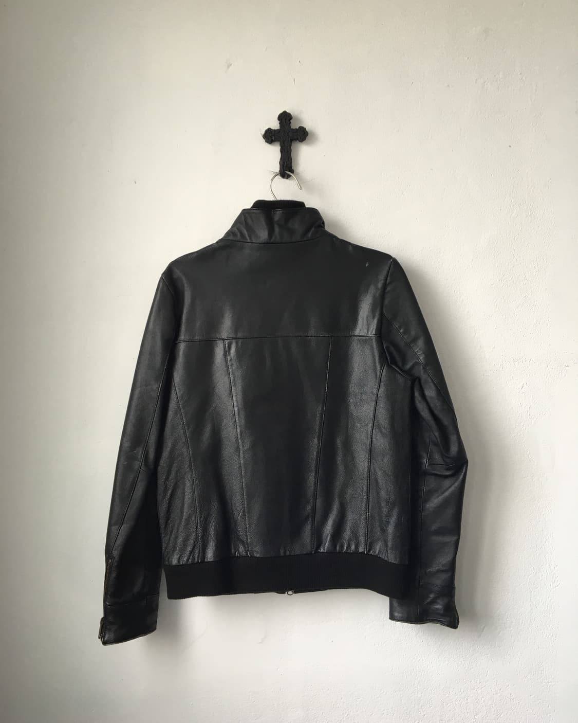High neck pig leather bomber jacket 상품이미지3