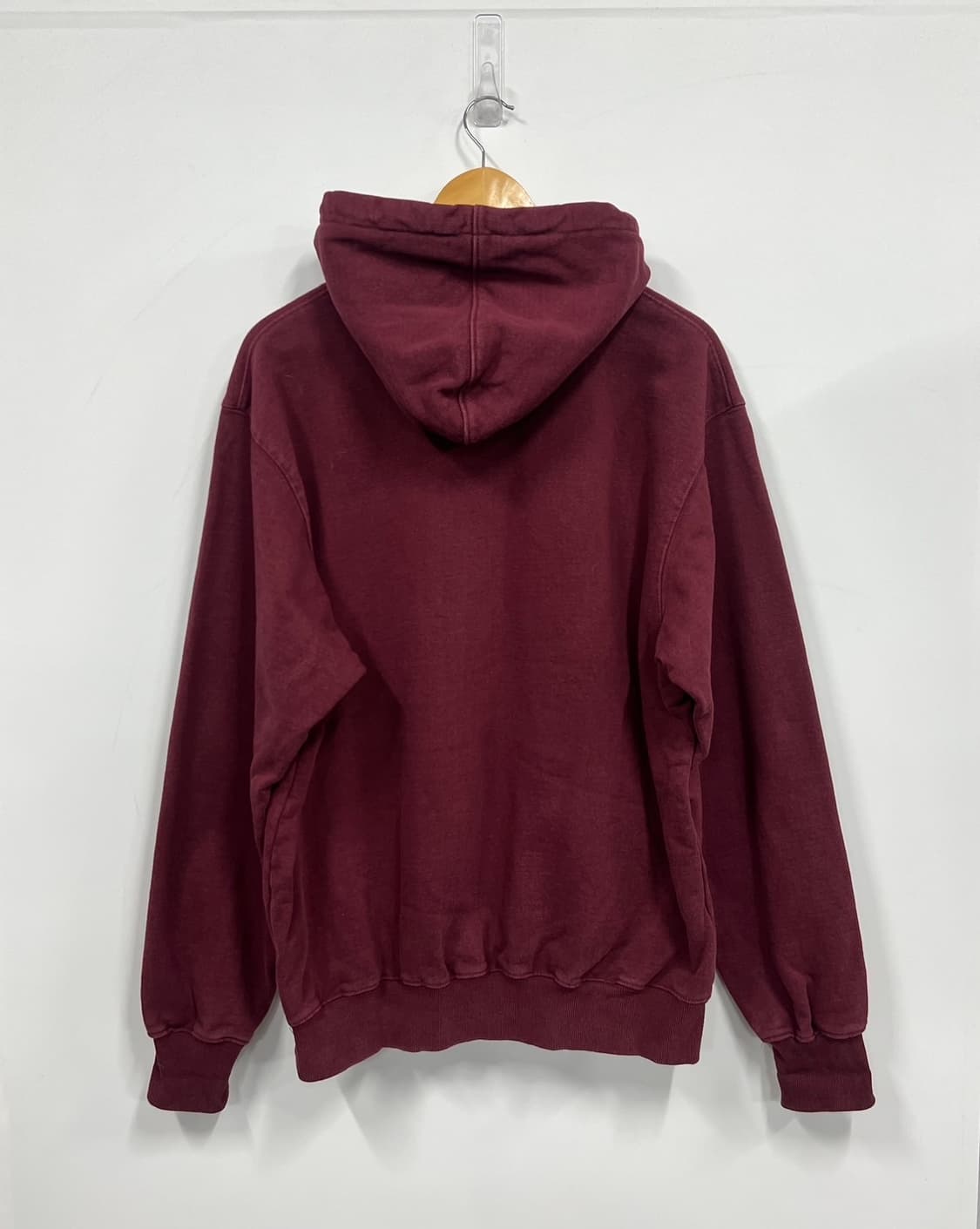 디스이즈네버댓 레터링 빅로고 버건디 풀오버 후드티 상품이미지6