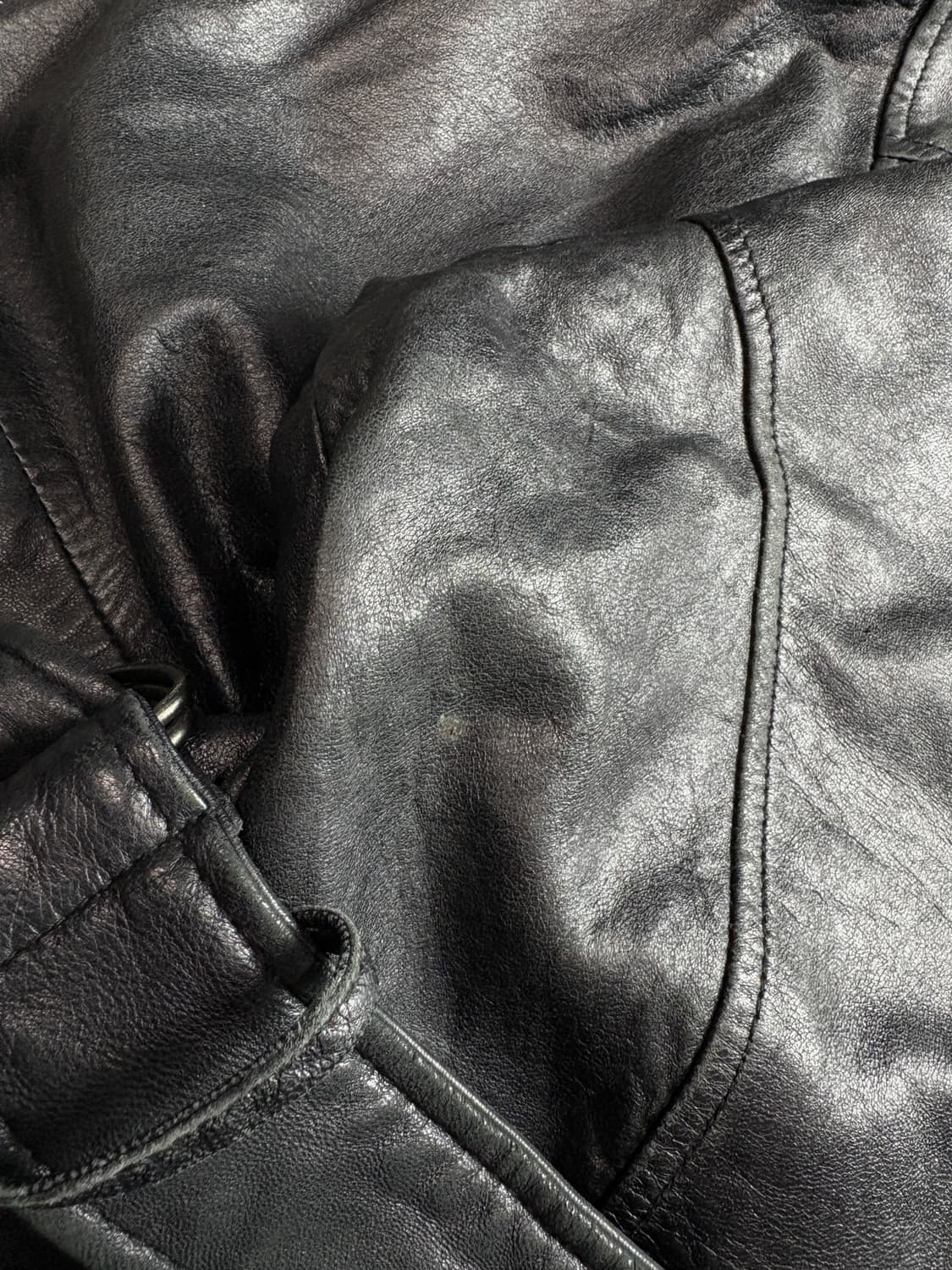 Fontelli 아카이브 양가죽 트렌치 벨티드 레더 자켓 3354 상품이미지5