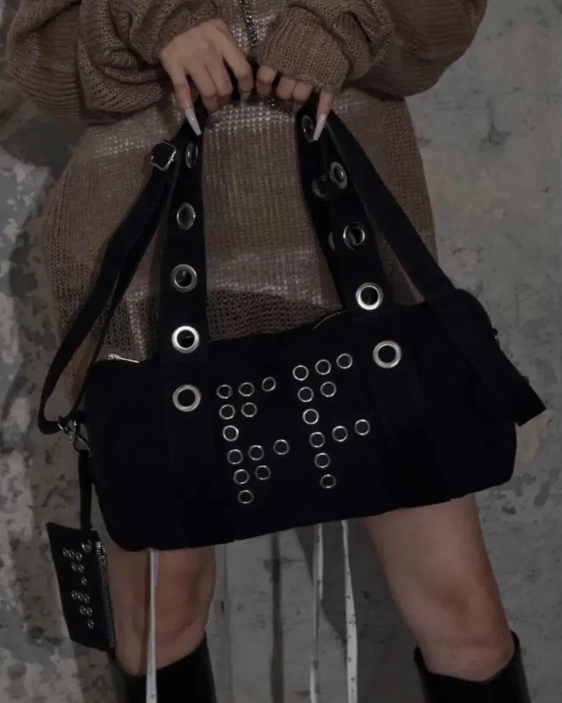 팬시클럽 FFFF 아일렛 더플 백 (BLACK) F25ZE030 상품이미지2