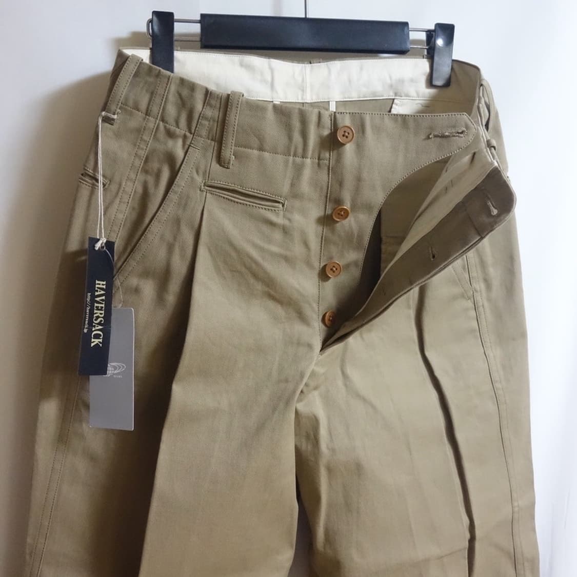 (31)HAVERSACK M41하버색 셀비지 트윌 와이드 베이지 트라우저 상품이미지2