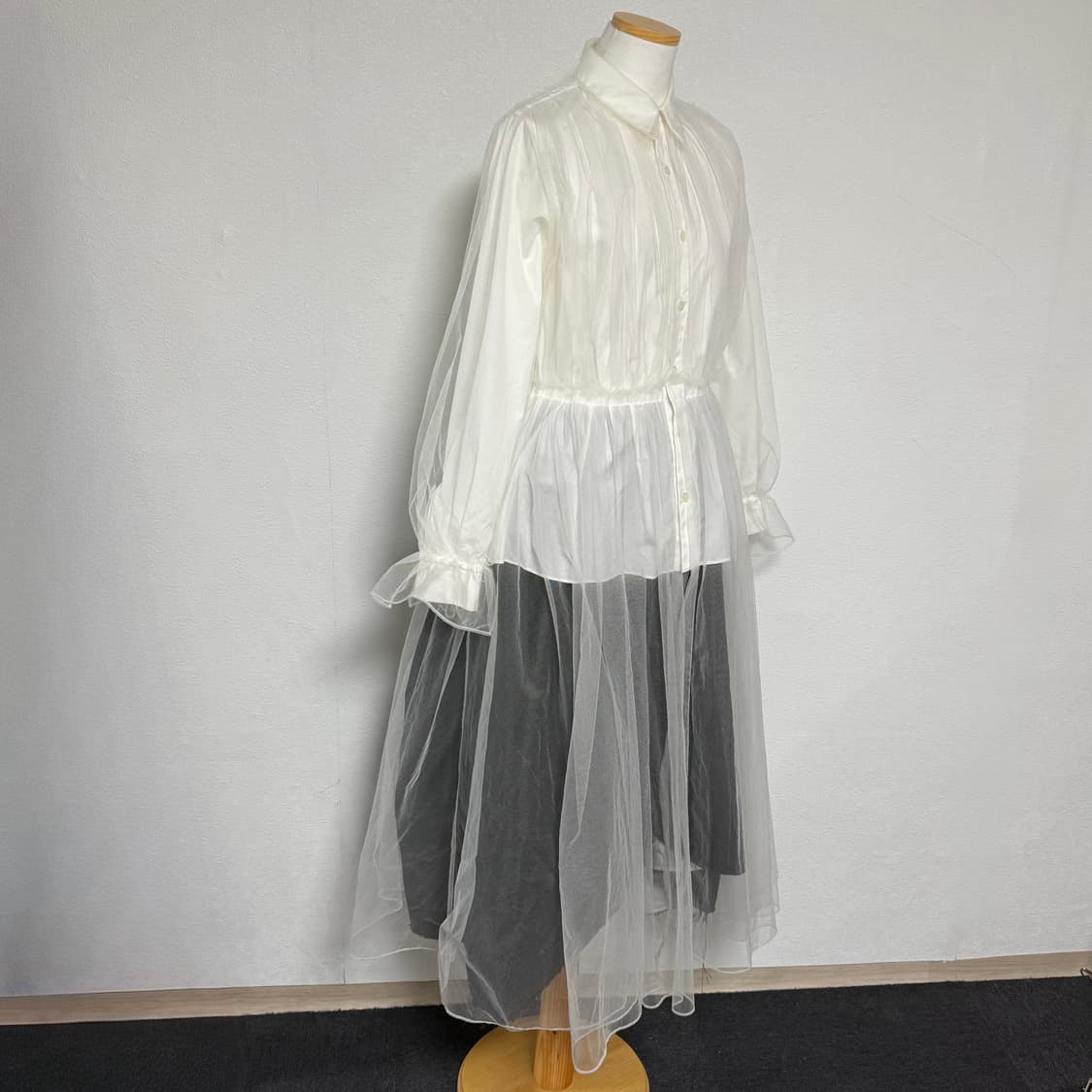 20ss 느와케이니노미야 꼼데가르송 튤 레이어드 셔츠 s 상품이미지2