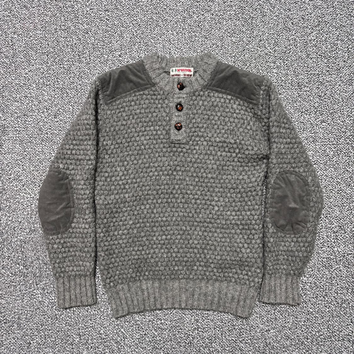McGREGOR 맥그리거 엘보 패치 울 니 스웨터 M 상품이미지1
