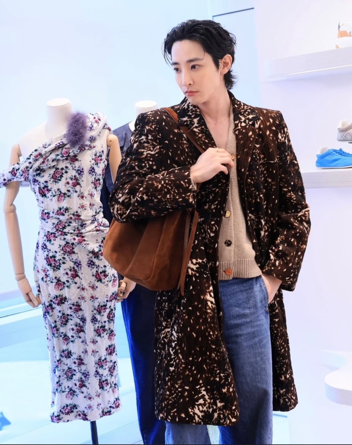 [L] 토리버치 이수혁 착용 메리노 울 가디건 오트밀 멜란지 상품이미지5