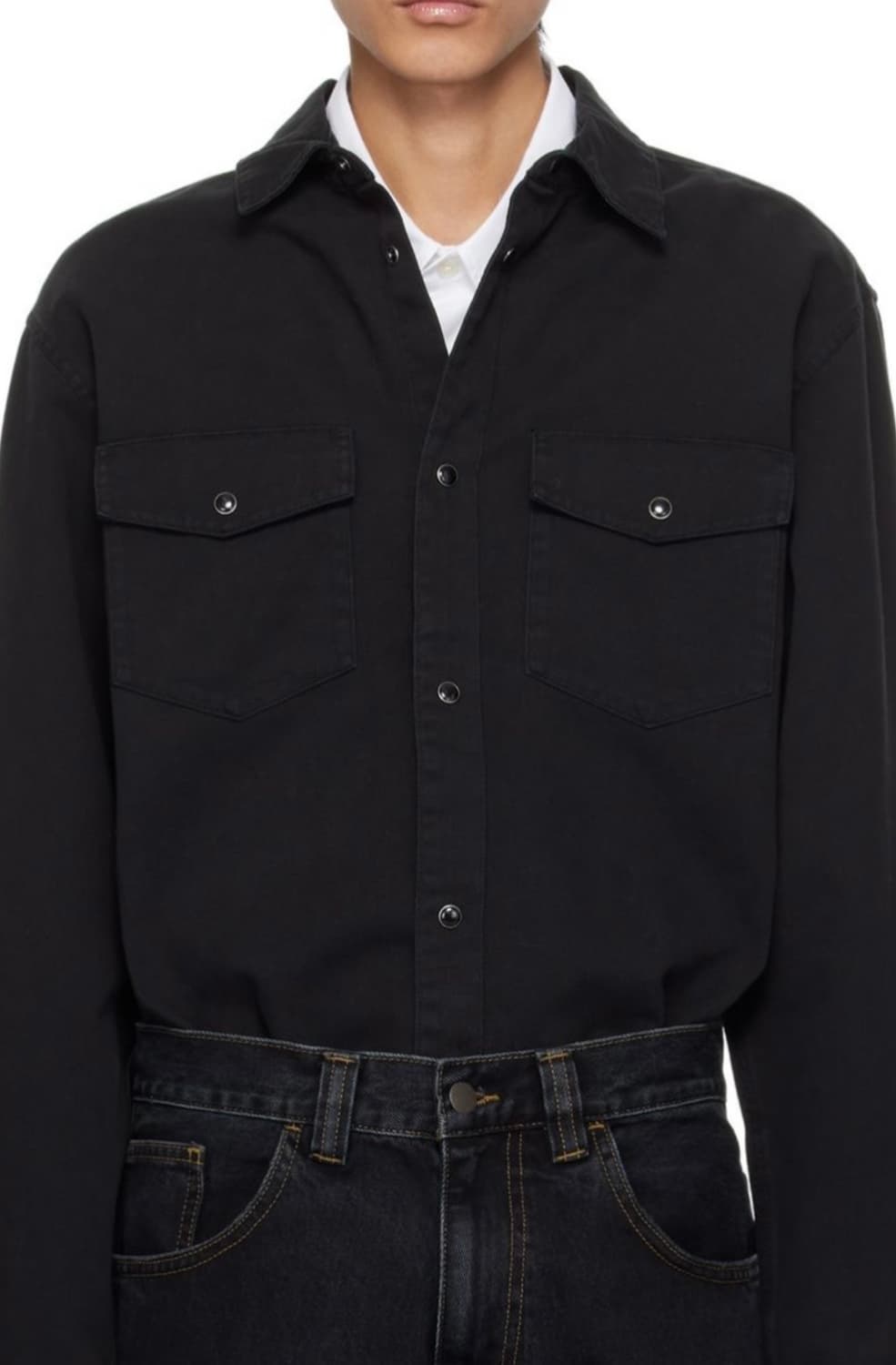 Carhartt 칼하트 WIP 남성 L/S 산타페 블랙 셔츠 상품이미지5