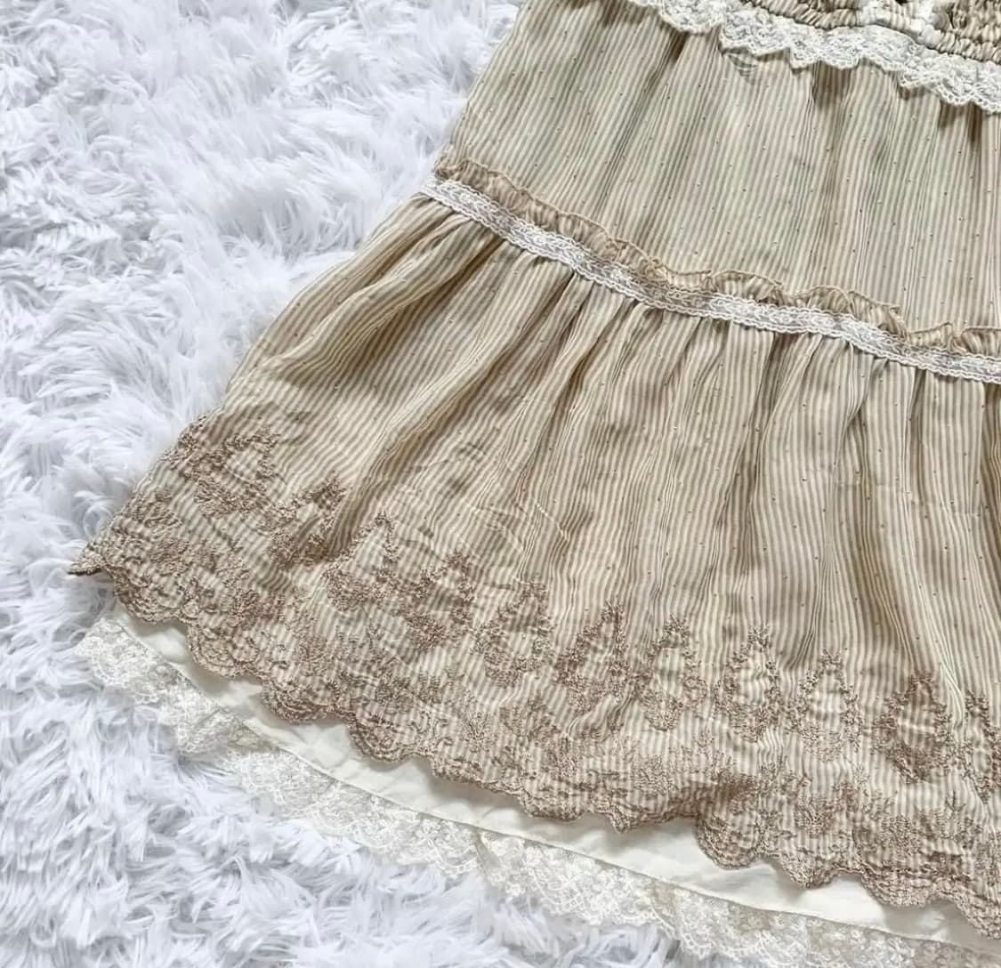 오월빈티지 코디세트 엑시즈팜 나시 원피스+도트 레이스 가디건 상품이미지6