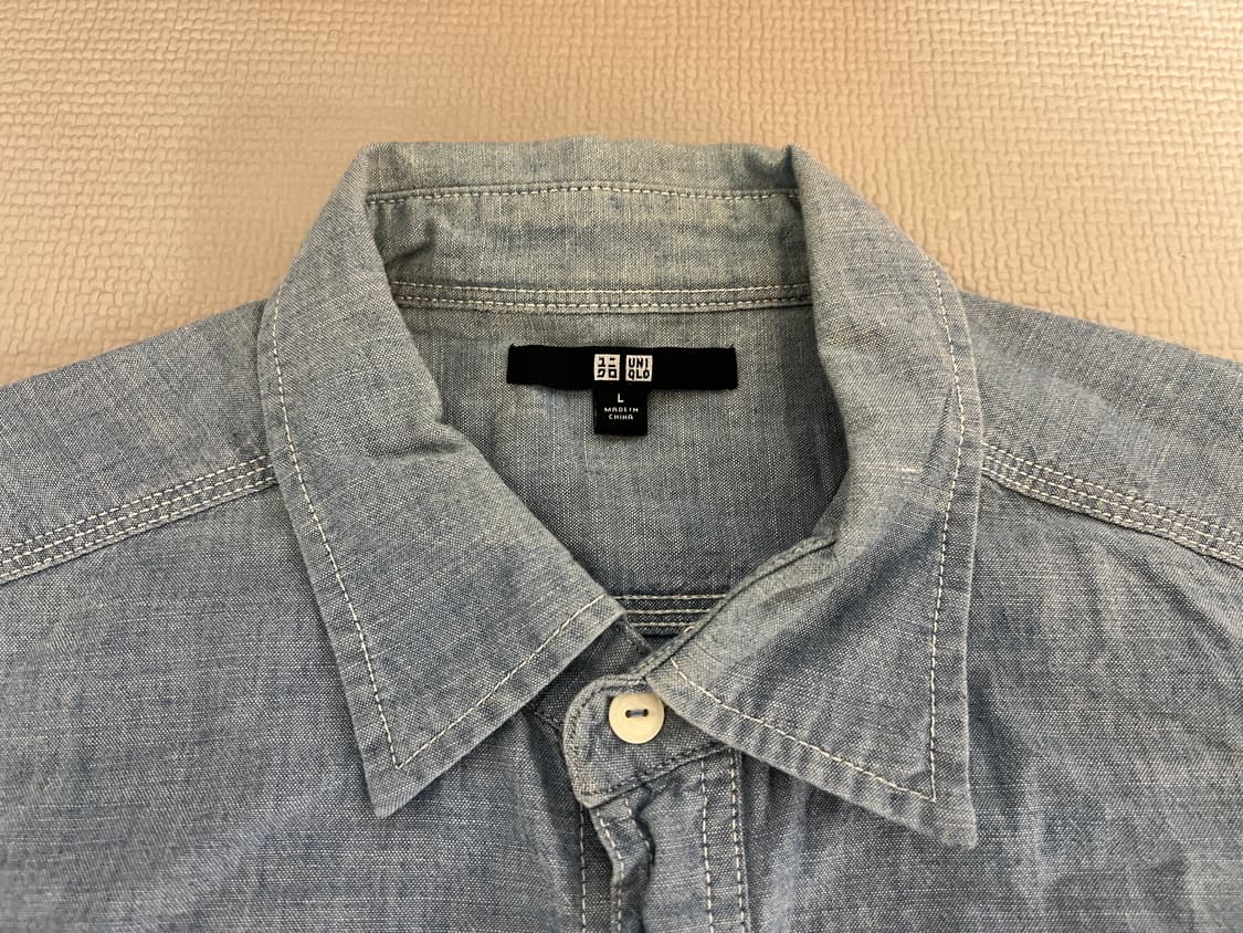 무료배송 - 유니클로 긴팔 워크셔츠(연청) L 상품이미지3