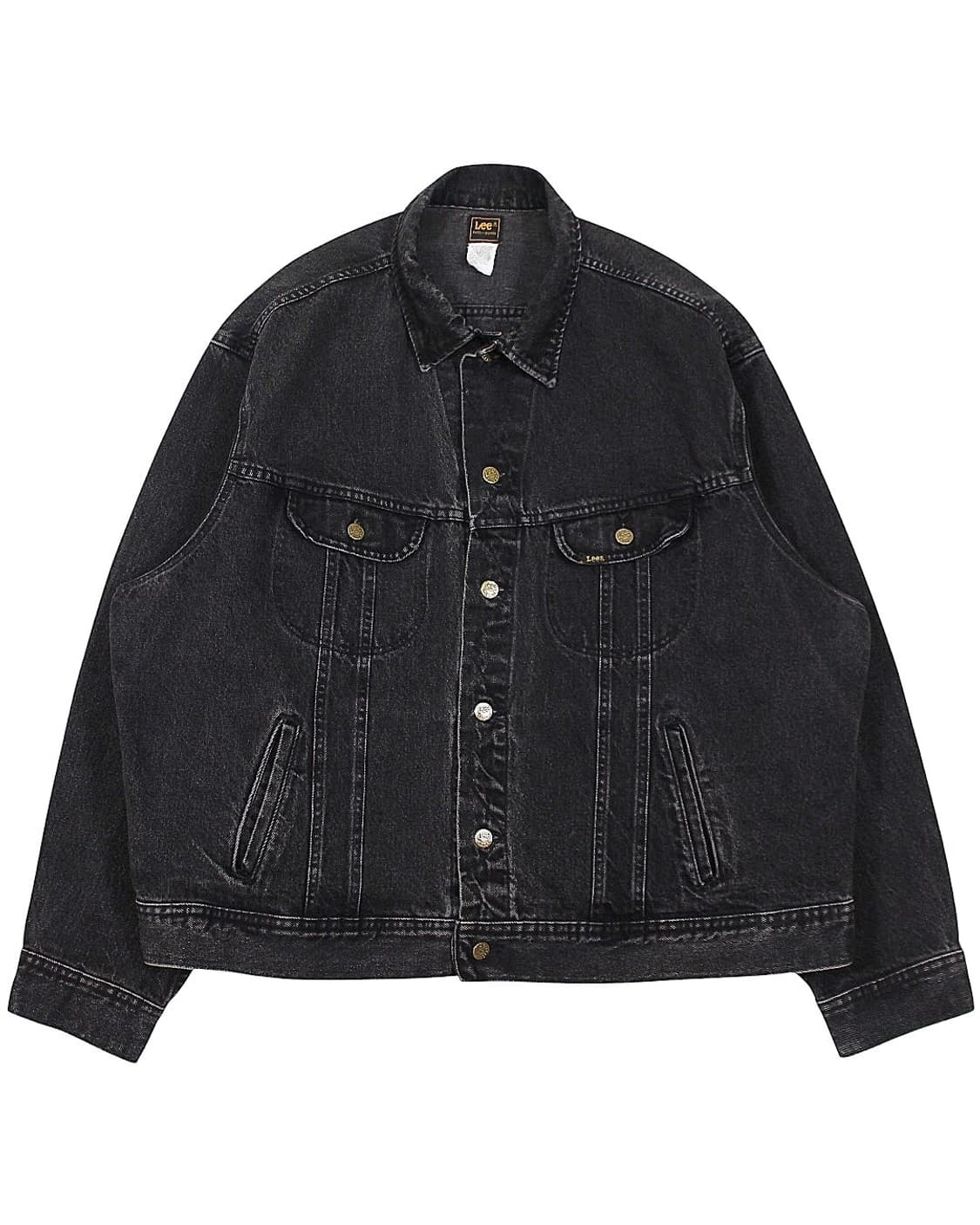 1980s USA Lee 220-5019 블랙 데님 자켓 리 빈티지 미제 상품이미지1