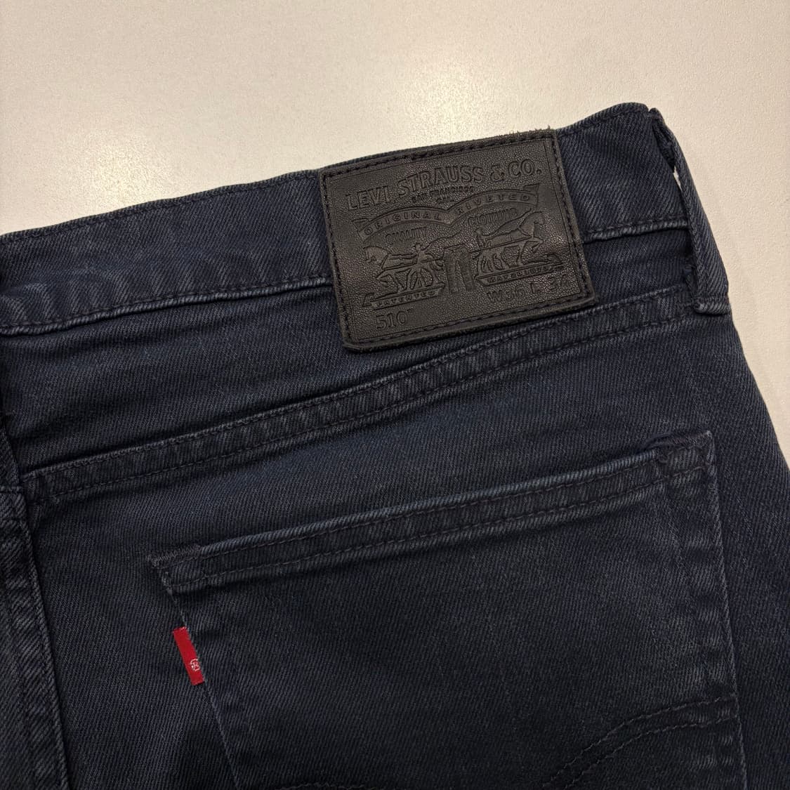 [36x34] 리바이스 510 워싱 블랙 데님 청바지 팬츠 D756 상품이미지4