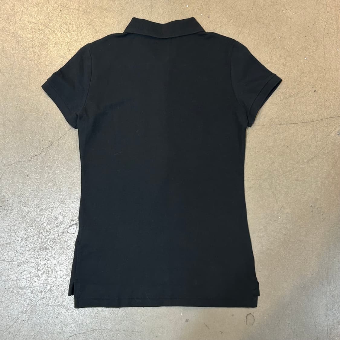 XS 폴로랄프로렌 슬림 핏 여성용 블랙 카라 반팔티 상품이미지3