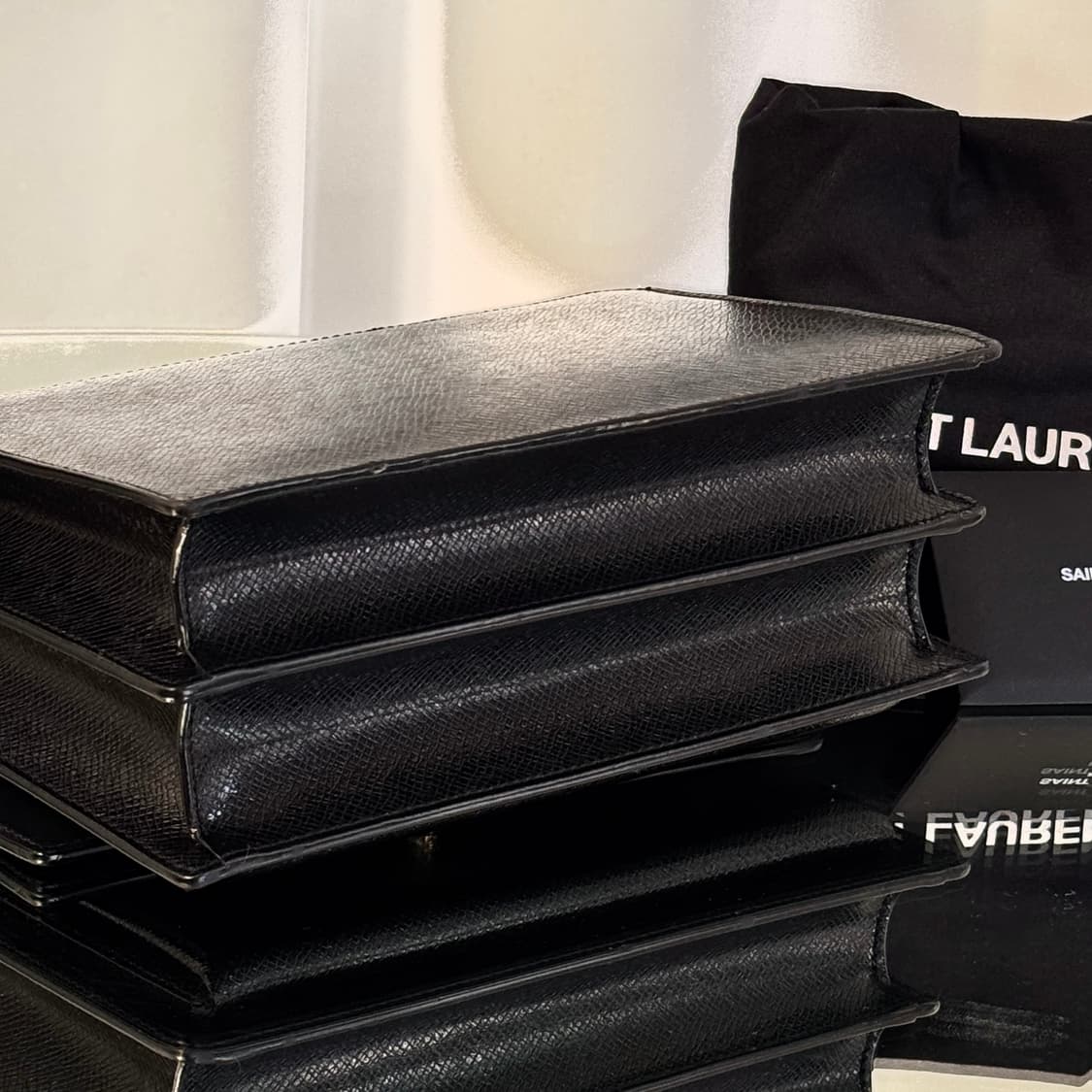 [새상품급/풀구성] 입생로랑 선셋백 미디움 체인백 블랙 골드 텍스타일 상품이미지7