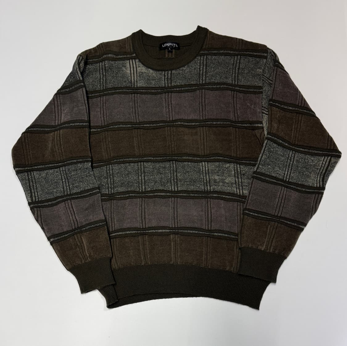 일본빈티지 LONPITI 빈티지 컬러블록 니트 L 상품이미지1
