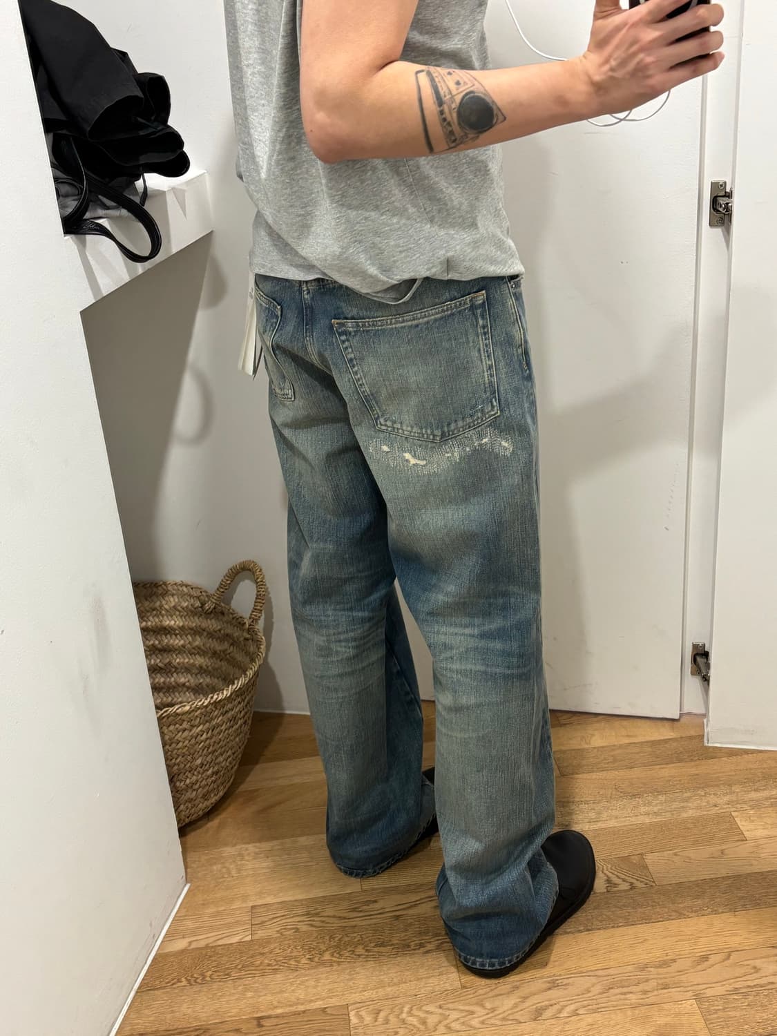 선플라워 와이드 트위스트 데님 Well Worn 상품이미지1