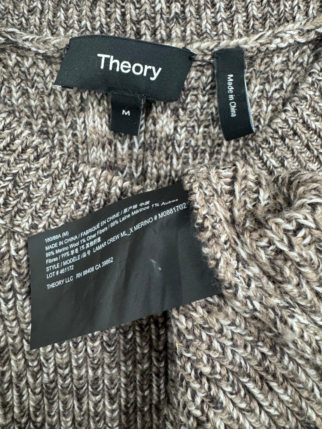 띠어리 메리노울 니트(M) 상품이미지3