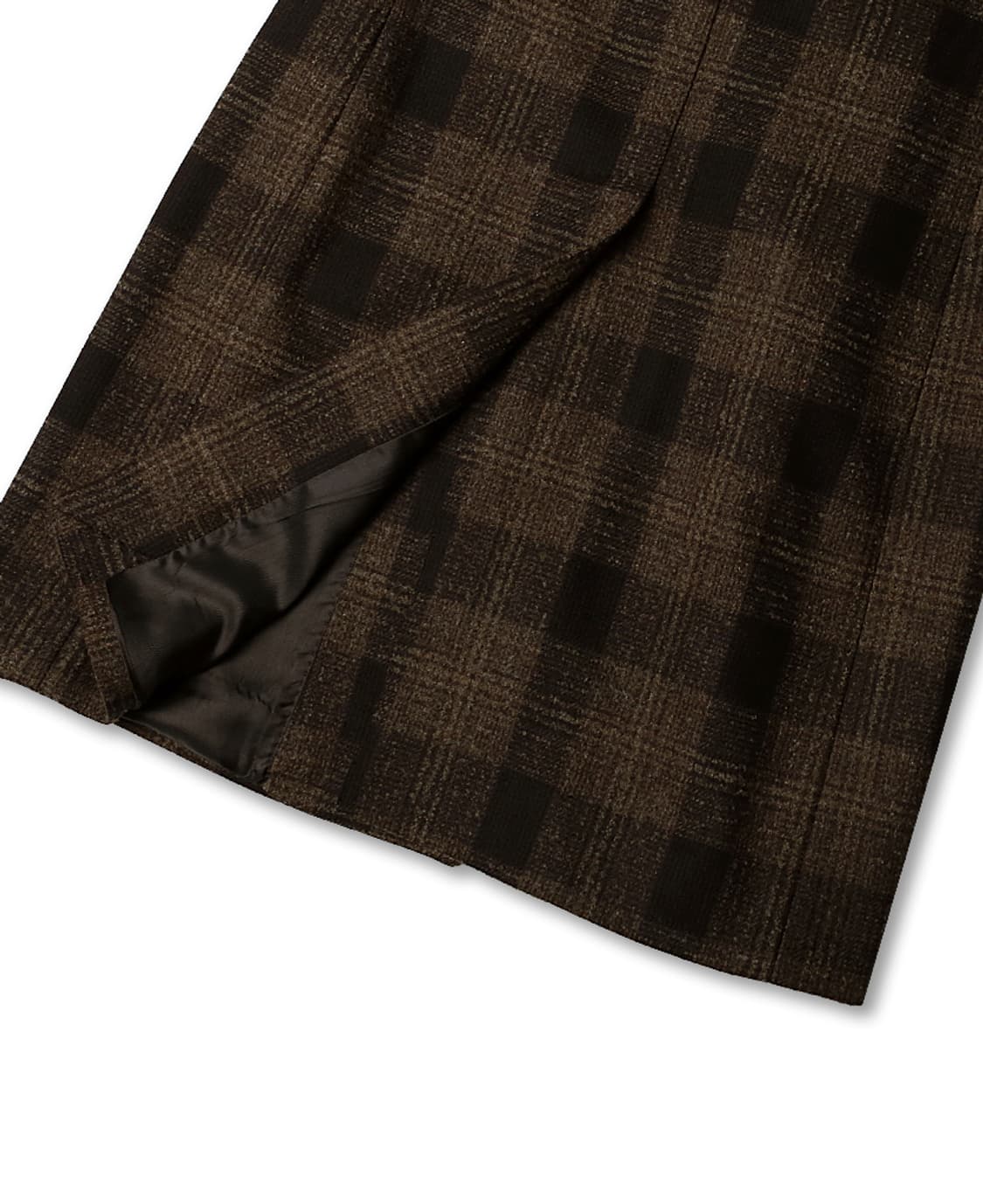 맨온더분 [Man On The Boon] 브라운 울 나일론 체크 싱글코트 상품이미지4