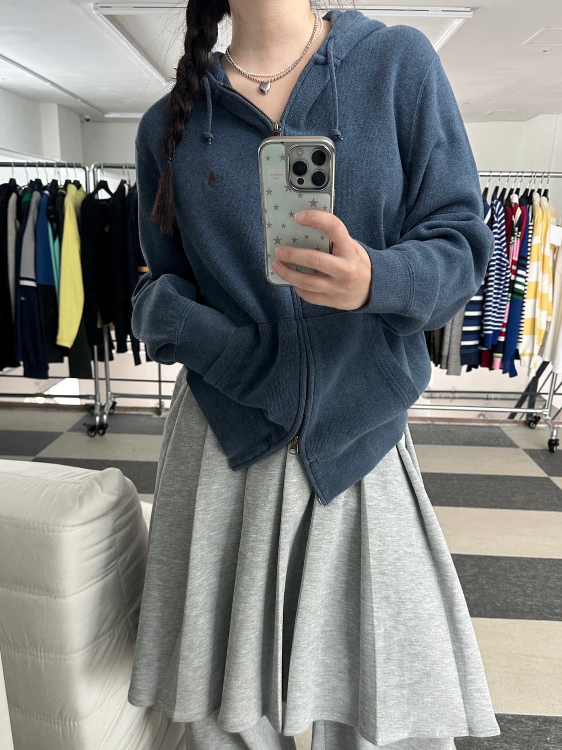 폴로 랄프로렌 뮤트블루 후드집업  상품이미지1