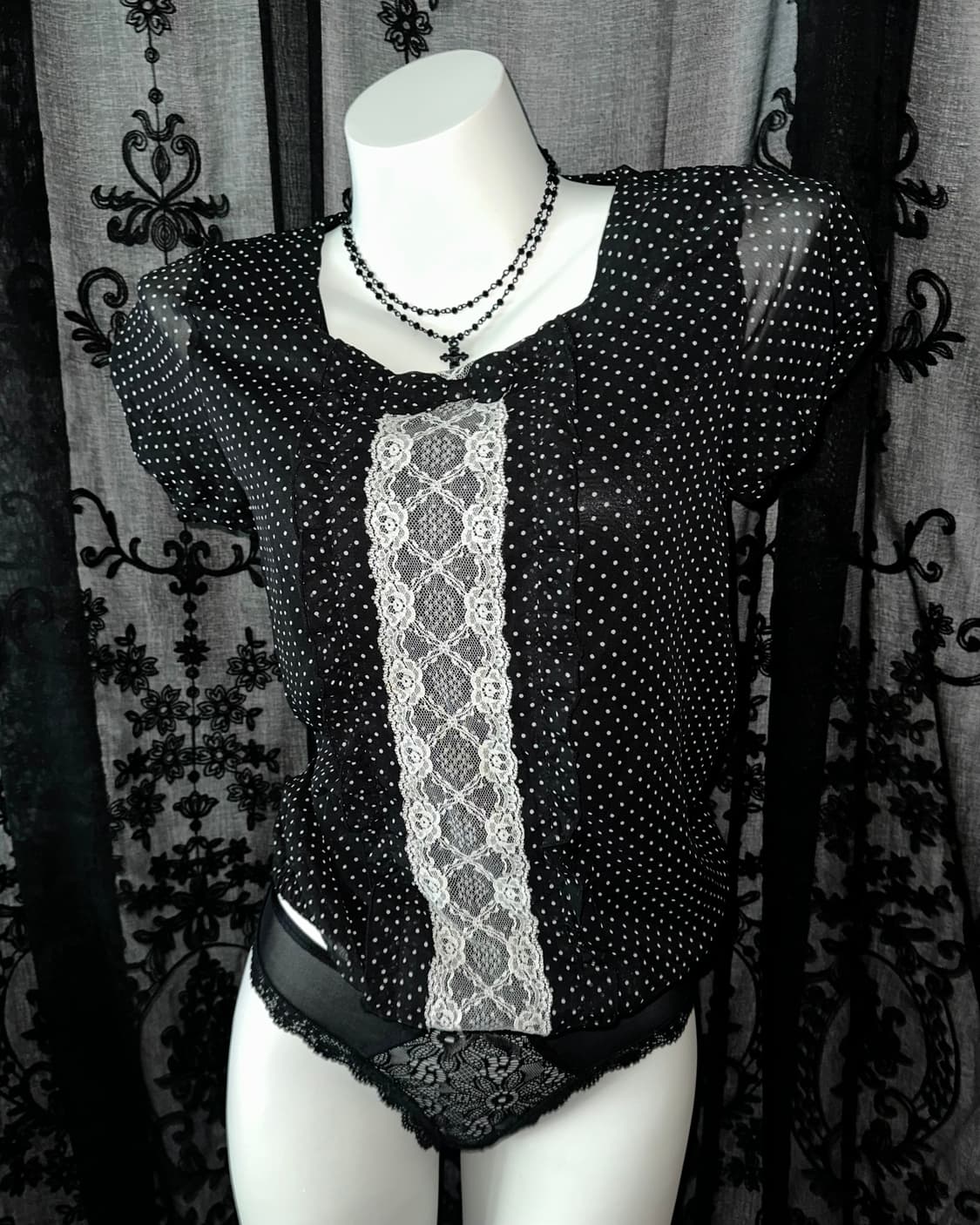 black dot ribbon blouse 상품이미지1