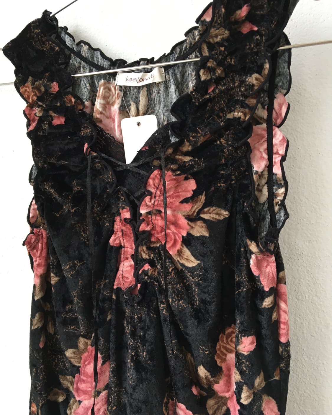 Flower pattern velvet sleeveless 상품이미지4