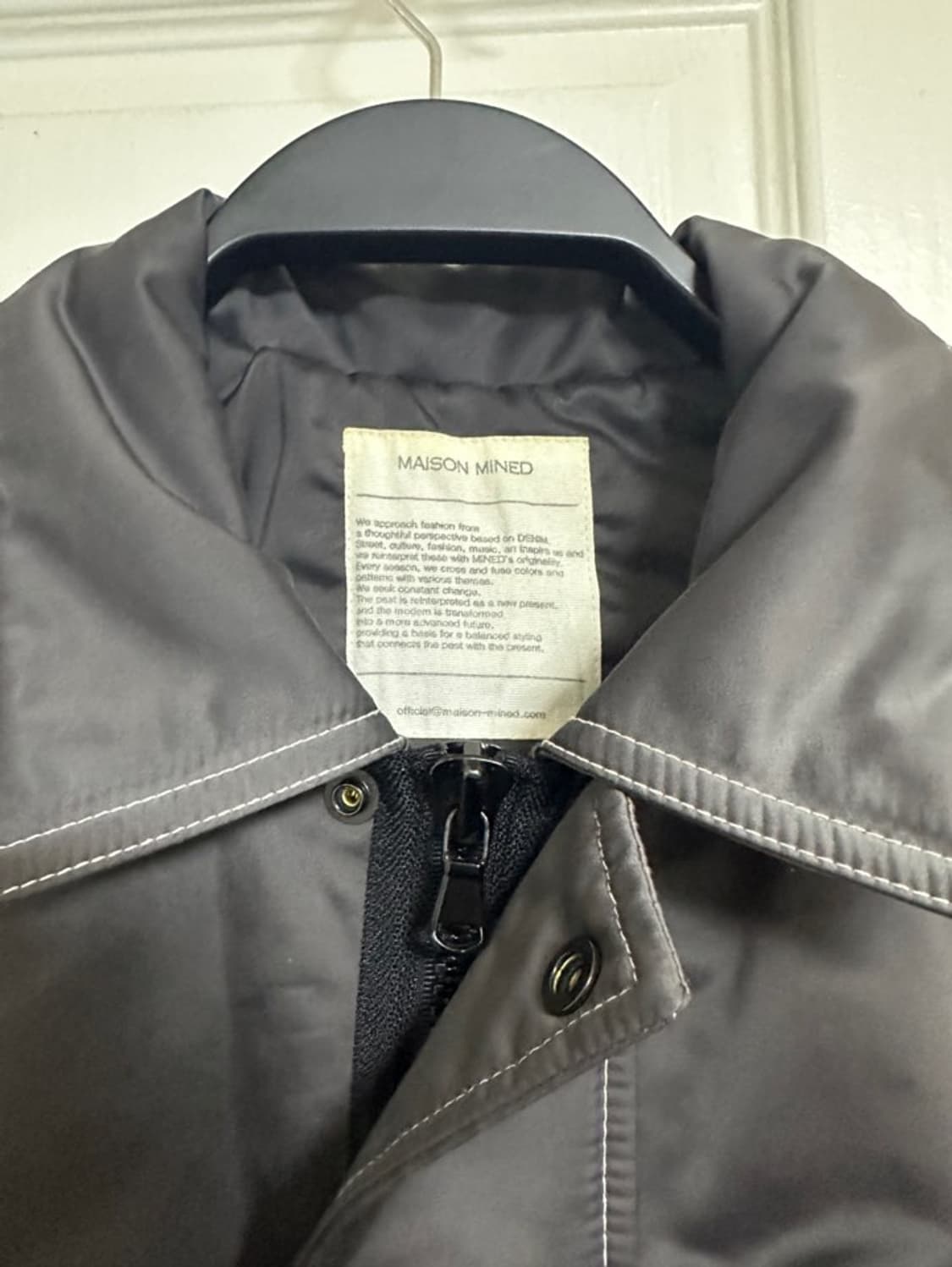 [S]메종미네드 GEREN STITCH BOMBER GREY 팝니다. 상품이미지6