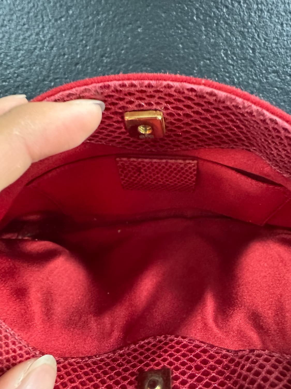 구찌 실크 도마뱀가죽 숄더 상품이미지5