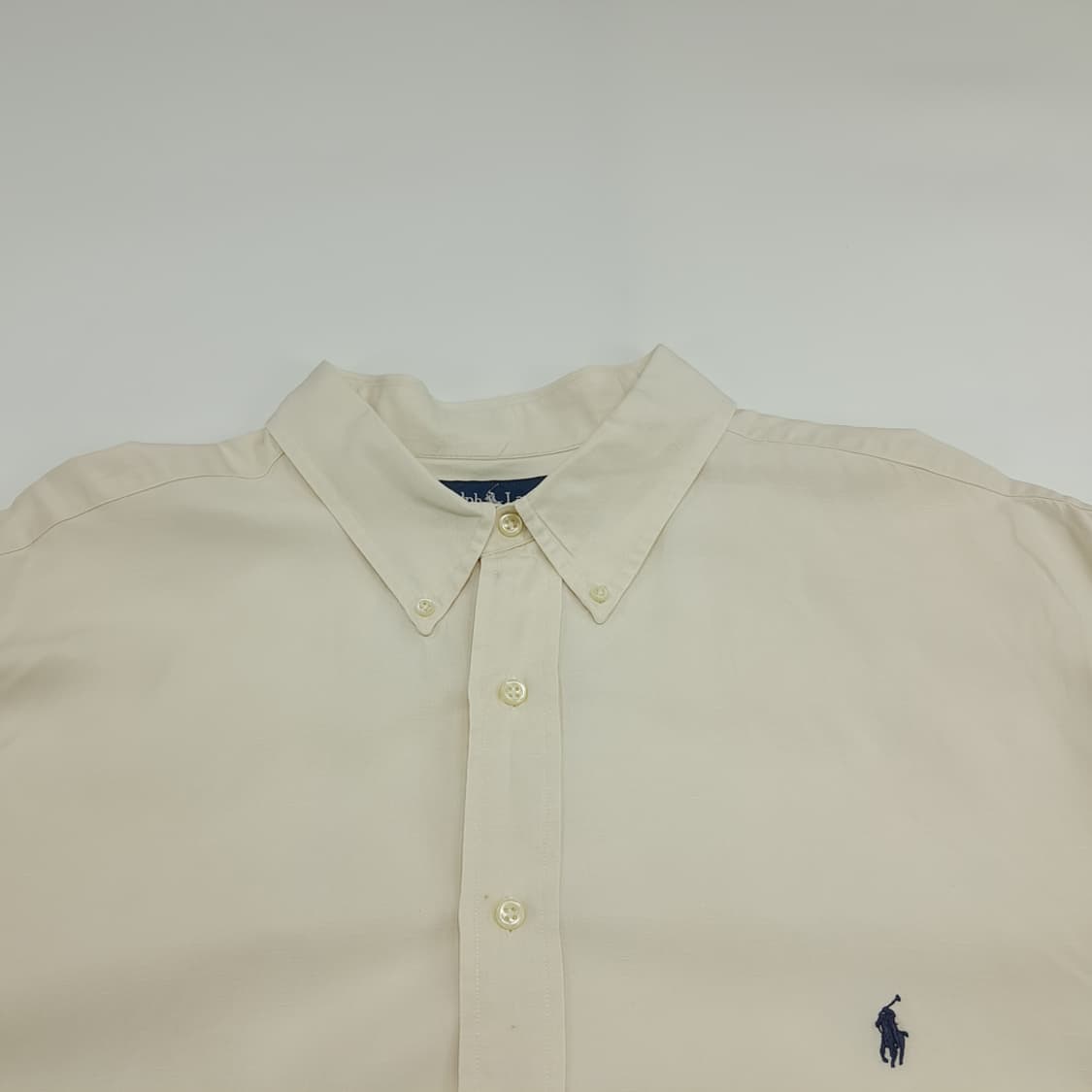Co817 2XL Tall 폴로 랄프로렌 아이보리 실크린넨 반팔 셔츠 상품이미지2