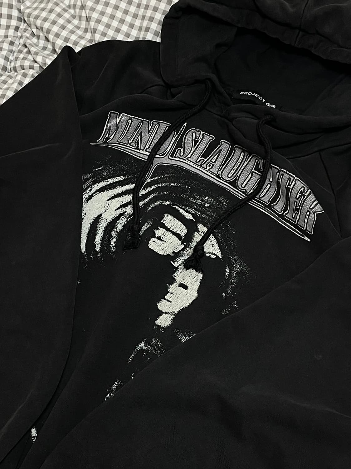 PROJECT GR 프로젝트지알 마인드+슬러터 빈티지 워시드 후디 블랙 상품이미지1
