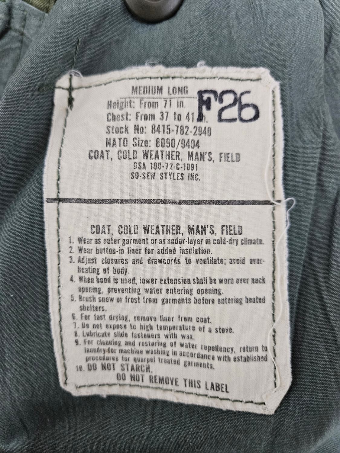 70s og m65 회색안감 미군 필드자켓 3세대 m/L 상품이미지4