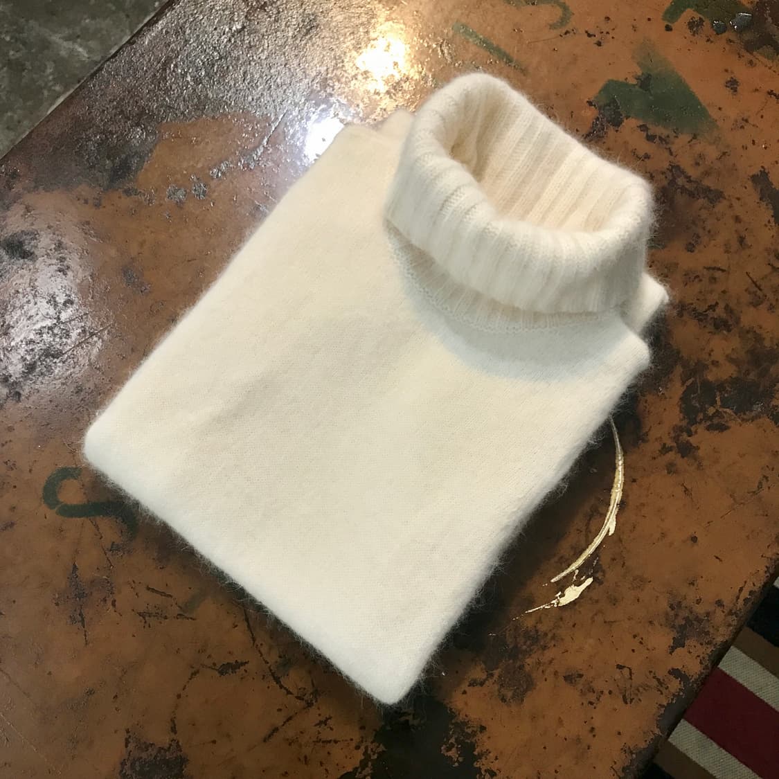 버버리 블루라벨 크림 아이보리 앙고라 울 터틀넥 반팔 원피스 여성 55  상품이미지1