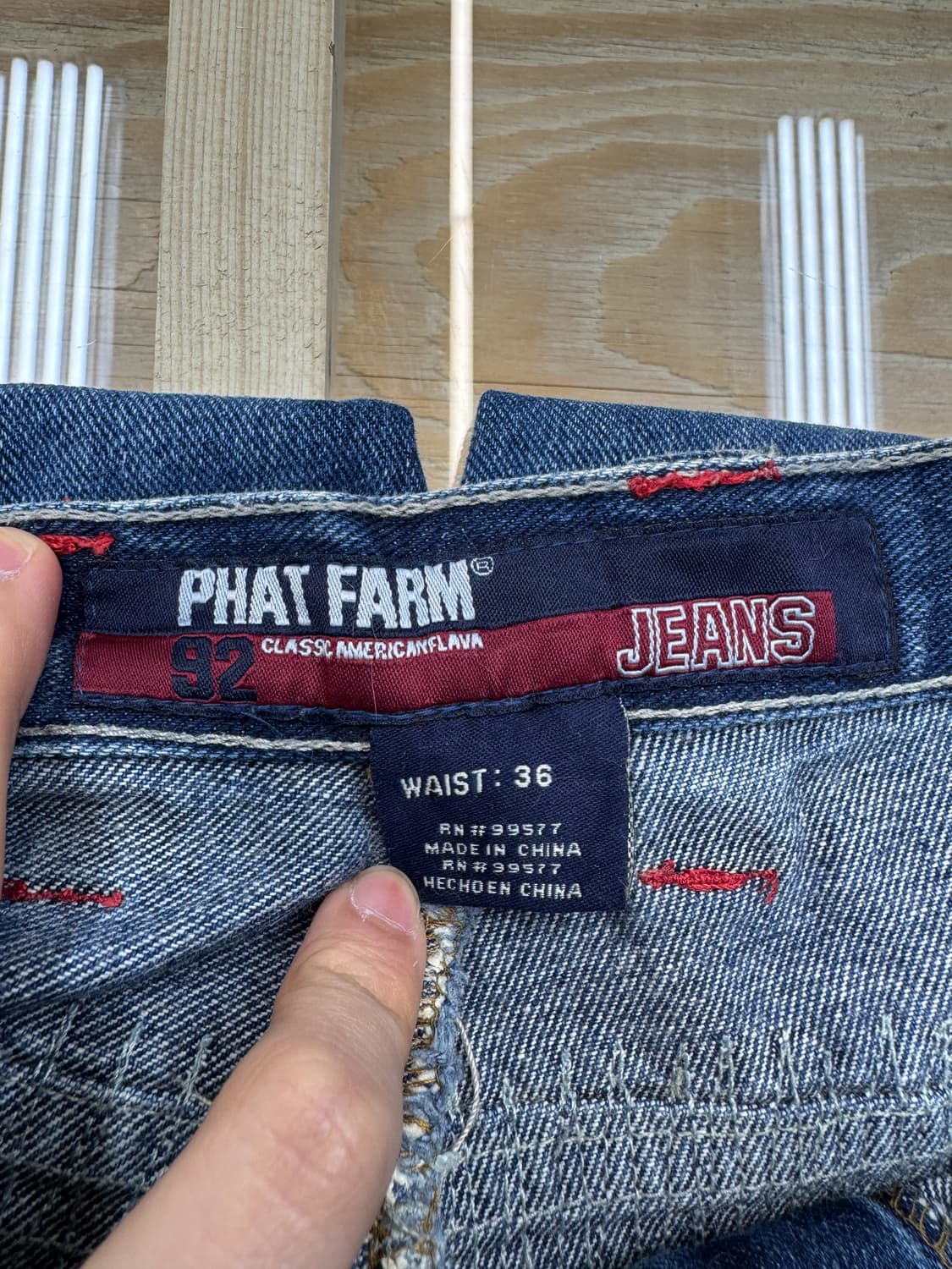 팻 팜 블리치드 스티치 데님 팬츠 상품이미지9