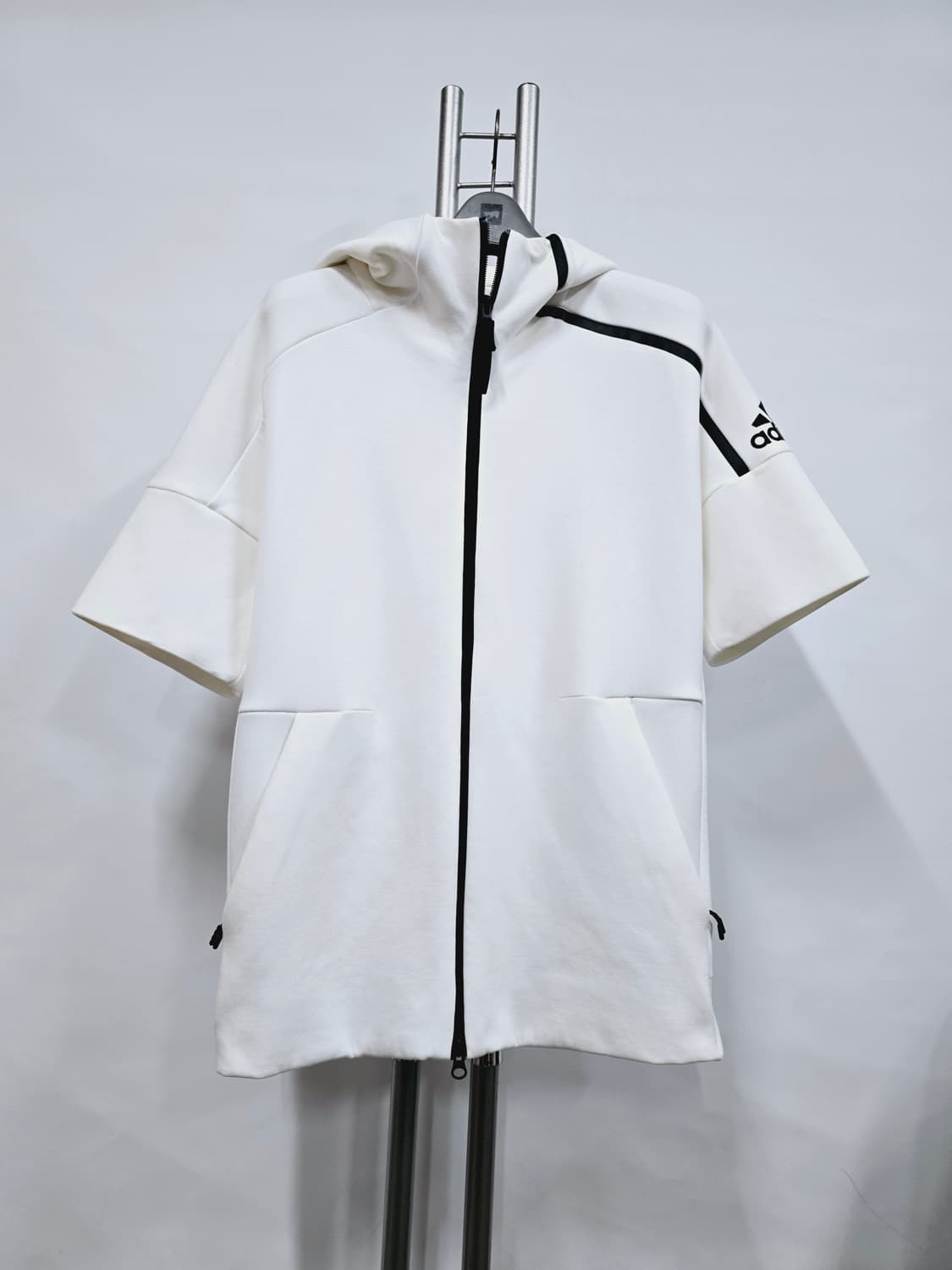 아디다스 코튼  후드 반팔집업 운동복 95 상품이미지1